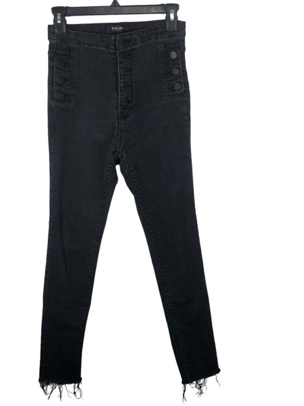 Black Label C'est Toi Skinny Jeans Button Fly High Waist Distressed Goth Punk 3
